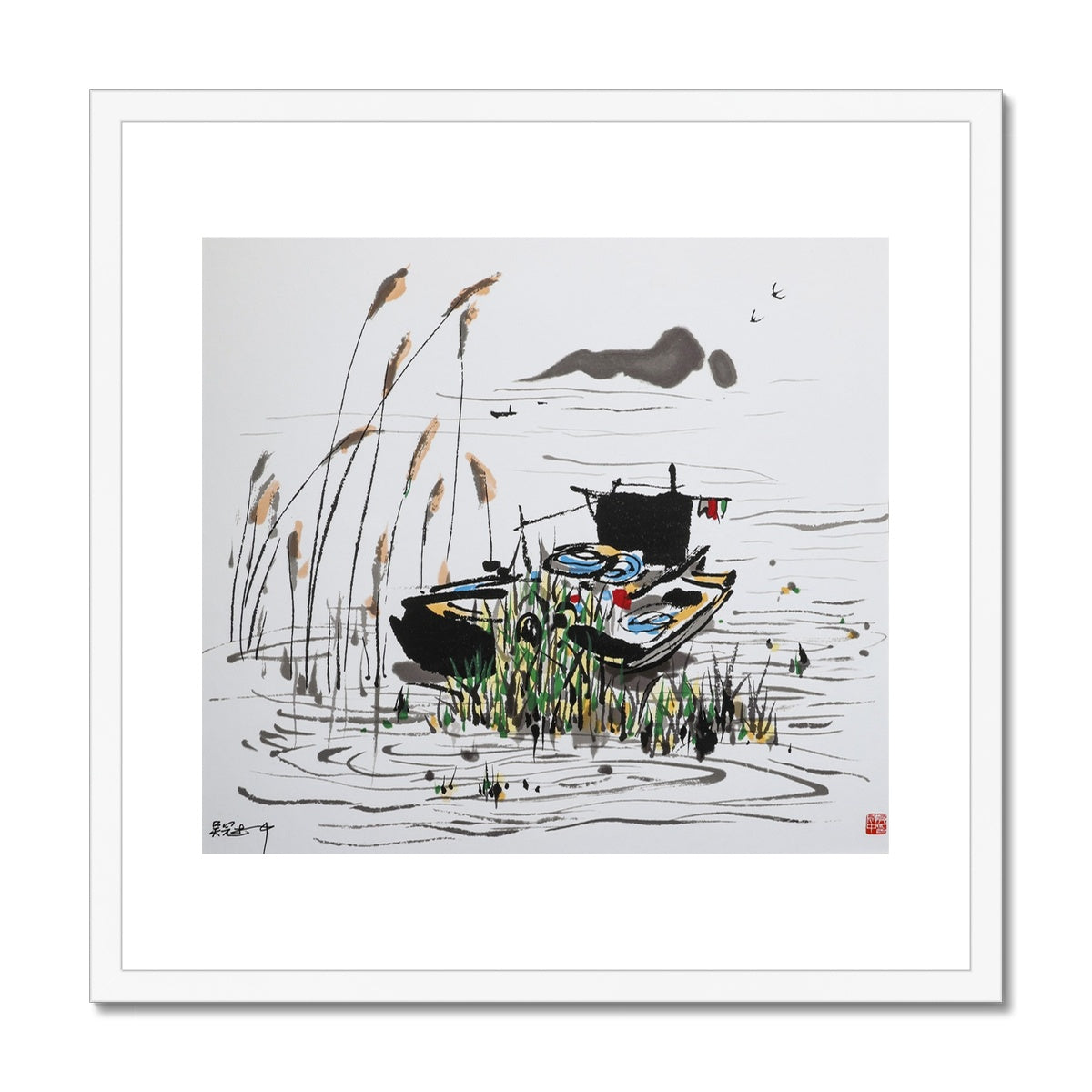 Wu Guanzhong contemporary Chinese art print for sale.