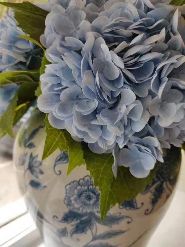 Blue Real Touch Large Hydrangea - Extremely Realistic Luxury Quality Artificial Flower