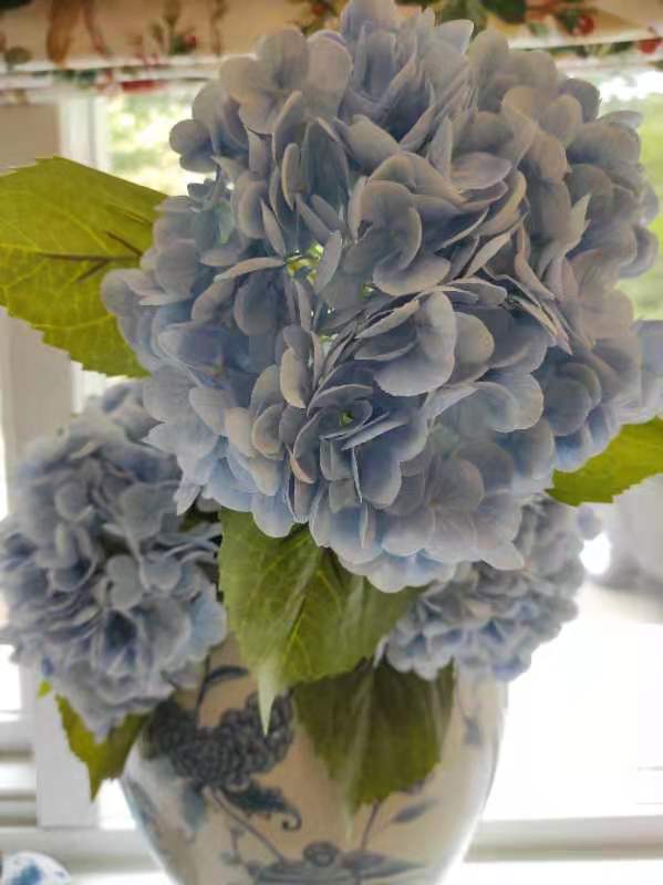 Blue Real Touch Large Hydrangea - Extremely Realistic Luxury Quality Artificial Flower