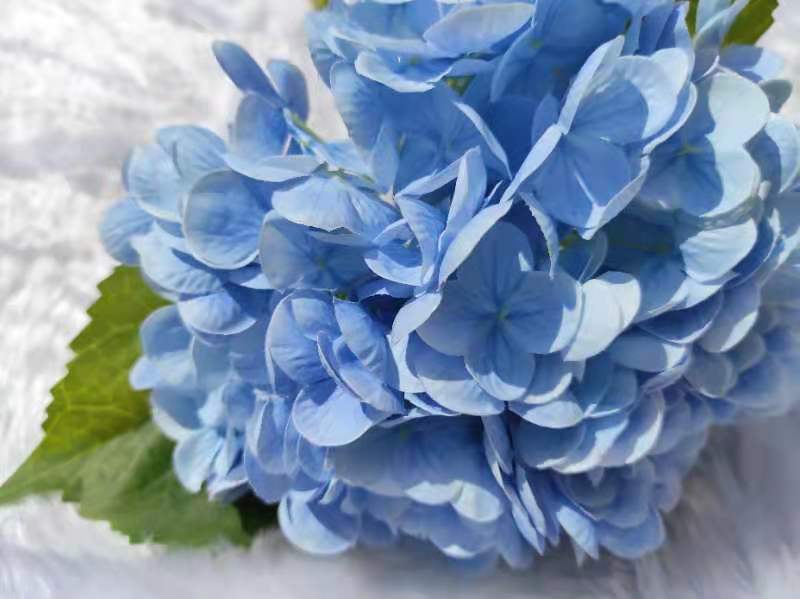 Blue Real Touch Large Hydrangea - Extremely Realistic Luxury Quality Artificial Flower