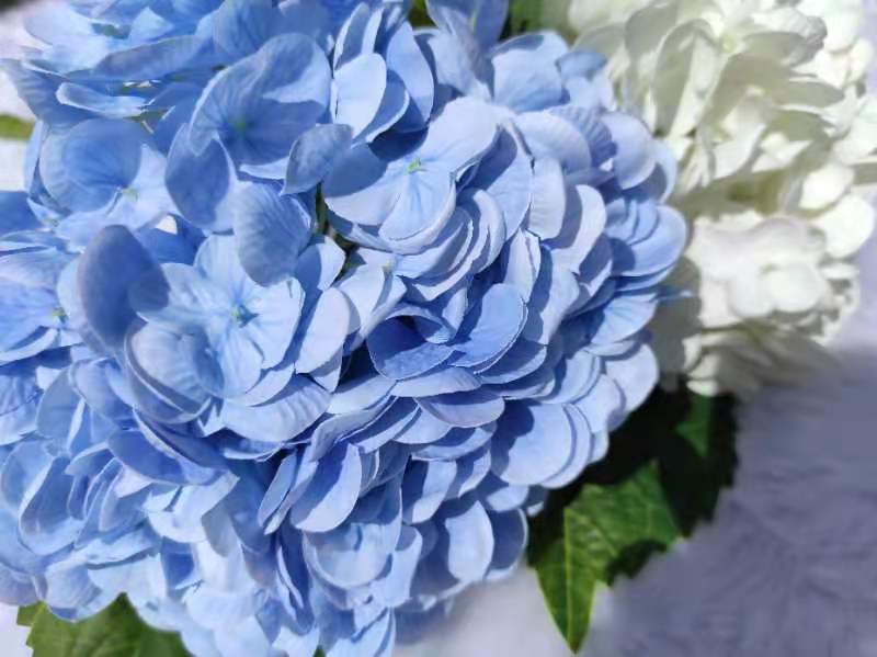 Blue Real Touch Large Hydrangea - Extremely Realistic Luxury Quality Artificial Flower