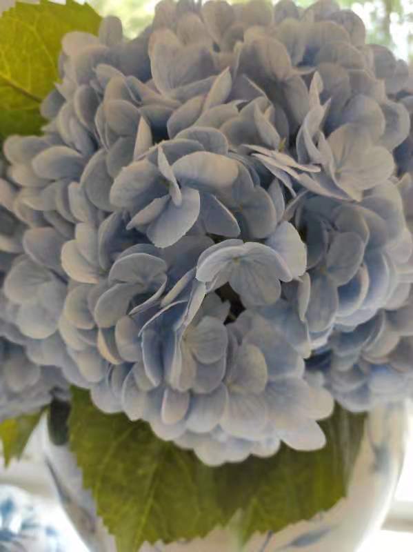 Blue Real Touch Large Hydrangea - Extremely Realistic Luxury Quality Artificial Flower