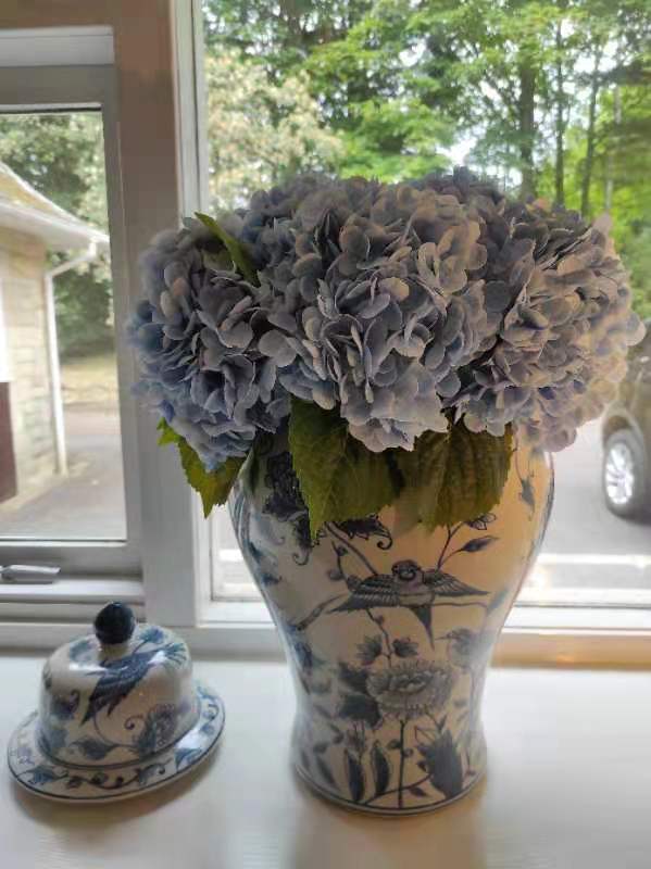 Blue Real Touch Large Hydrangea - Extremely Realistic Luxury Quality Artificial Flower