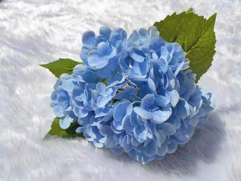 Blue Real Touch Large Hydrangea - Extremely Realistic Luxury Quality Artificial Flower