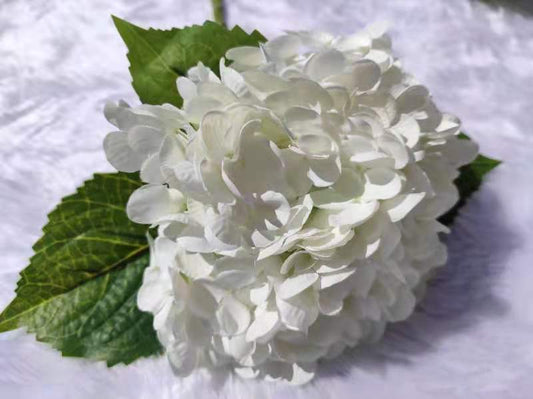 White Real Touch Large Hydrangea - Extremely Realistic Luxury Quality Artificial Flower