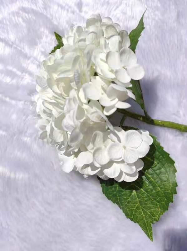 White Real Touch Large Hydrangea - Extremely Realistic Luxury Quality Artificial Flower