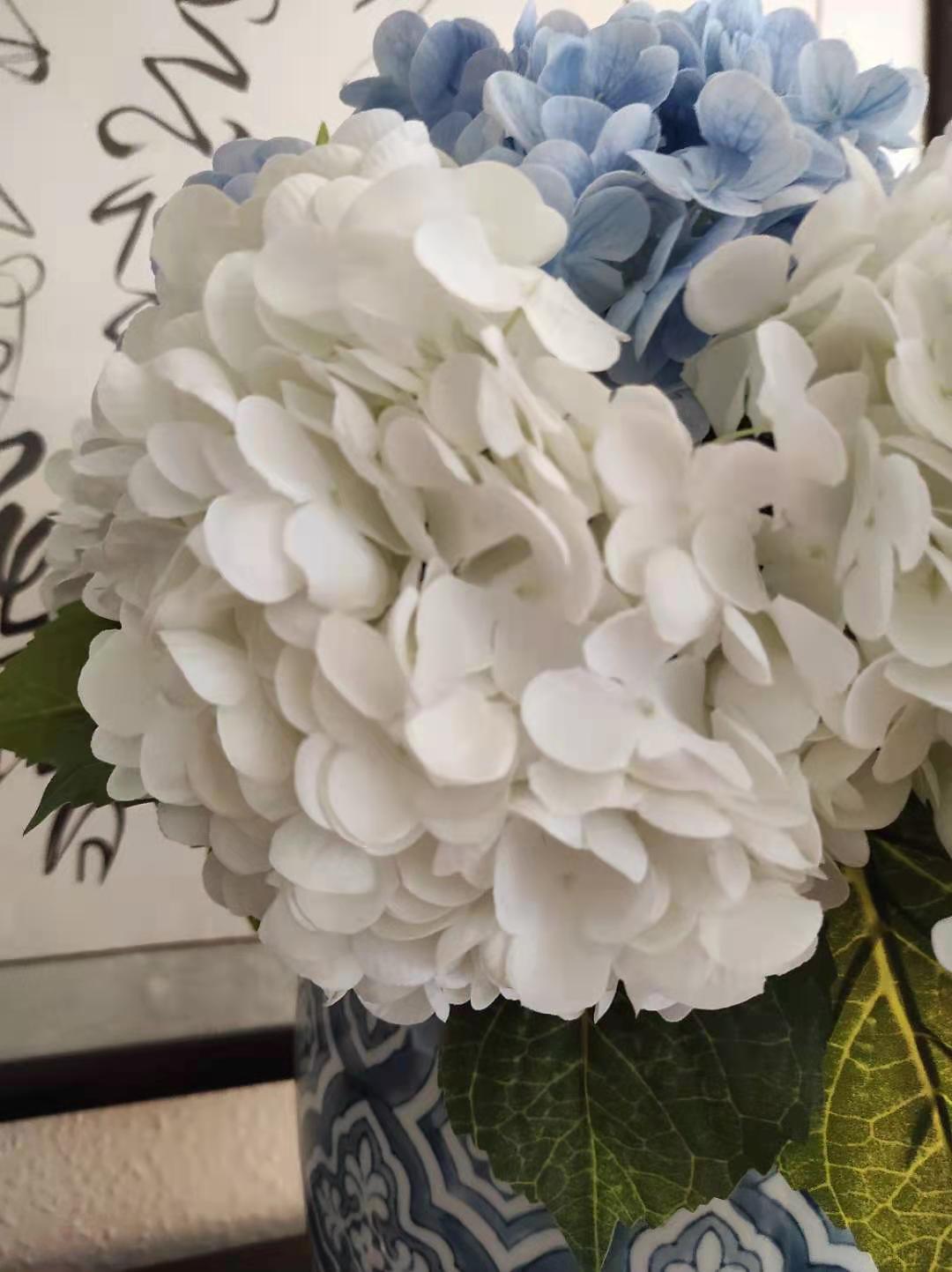 White Real Touch Large Hydrangea - Extremely Realistic Luxury Quality Artificial Flower