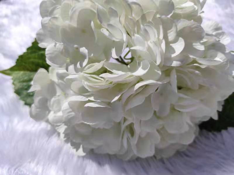 White Real Touch Large Hydrangea - Extremely Realistic Luxury Quality Artificial Flower